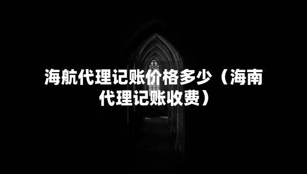 海航代理記賬價格多少（海南代理記賬收費）