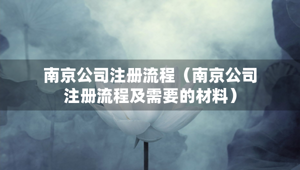 南京公司注冊流程（南京公司注冊流程及需要的材料）