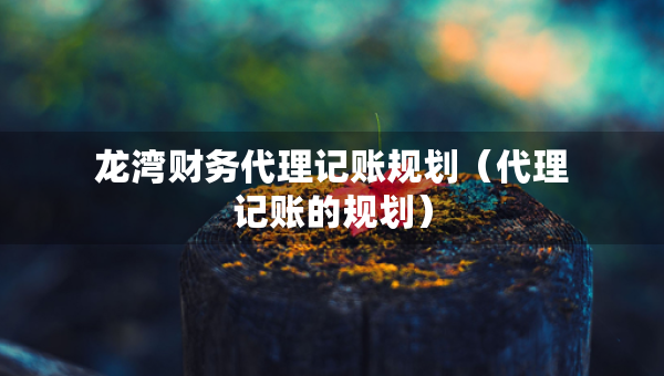 龍灣財務(wù)代理記賬規(guī)劃（代理記賬的規(guī)劃）