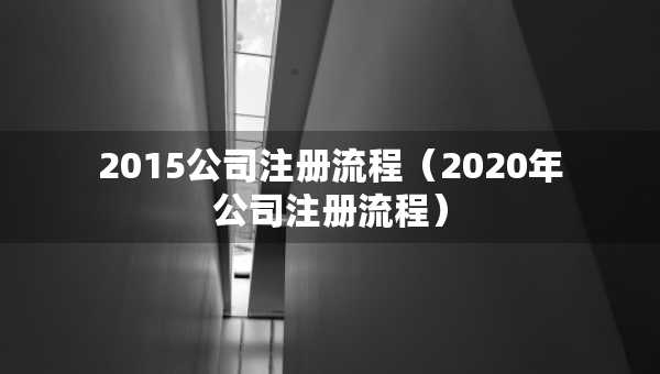 2015公司注冊流程（2020年公司注冊流程）