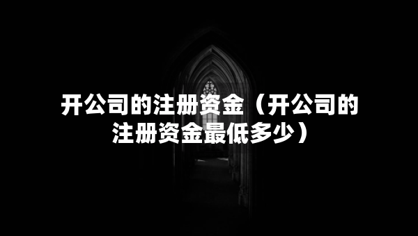 開公司的注冊資金（開公司的注冊資金最低多少）