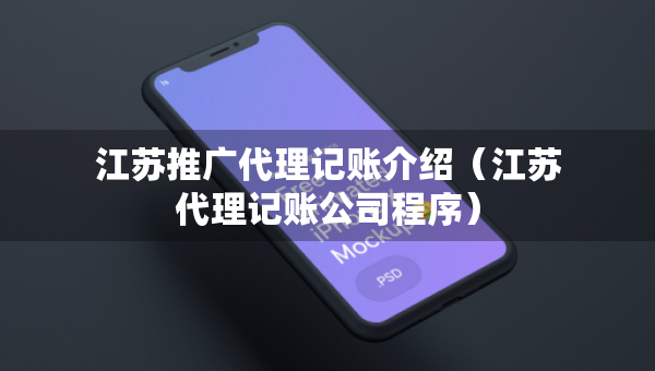 江蘇推廣代理記賬介紹（江蘇代理記賬公司程序）