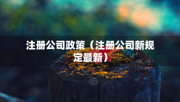 注冊(cè)公司政策（注冊(cè)公司新規(guī)定最新）