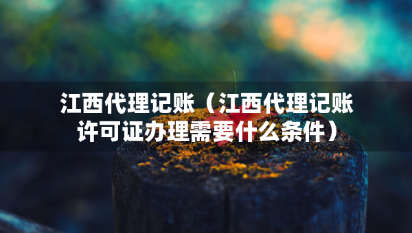 江西代理記賬（江西代理記賬許可證辦理需要什么條件）