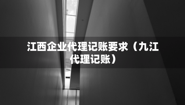 江西企業(yè)代理記賬要求（九江代理記賬）