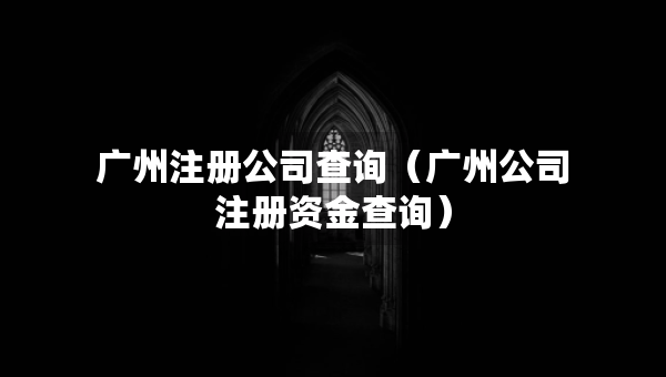 廣州注冊公司查詢（廣州公司注冊資金查詢）