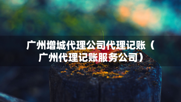 廣州增城代理公司代理記賬（廣州代理記賬服務(wù)公司）