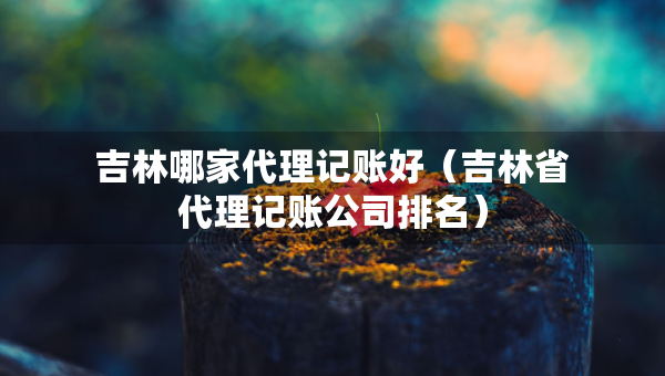 吉林哪家代理記賬好（吉林省代理記賬公司排名）