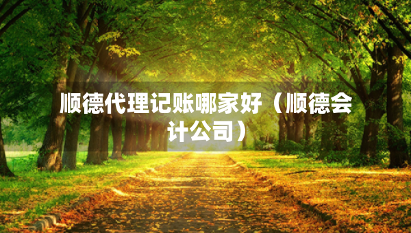 順德代理記賬哪家好（順德會計公司）