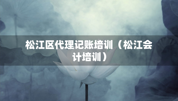 松江區(qū)代理記賬培訓(xùn)（松江會計培訓(xùn)）