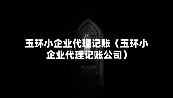 玉環(huán)小企業(yè)代理記賬（玉環(huán)小企業(yè)代理記賬公司）