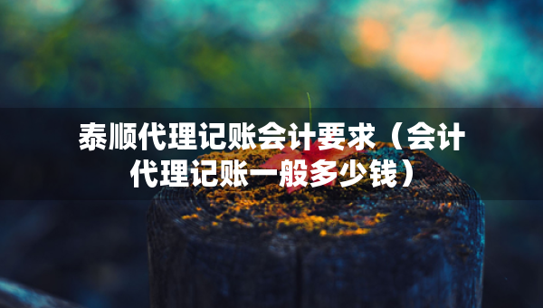 泰順代理記賬會計要求（會計代理記賬一般多少錢）