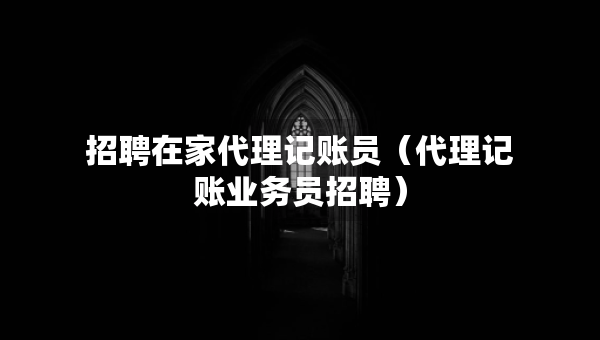 招聘在家代理記賬員（代理記賬業(yè)務(wù)員招聘）