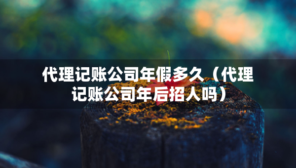 代理記賬公司年假多久（代理記賬公司年后招人嗎）