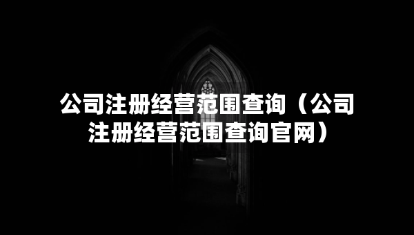 公司注冊經(jīng)營范圍查詢（公司注冊經(jīng)營范圍查詢官網(wǎng)）