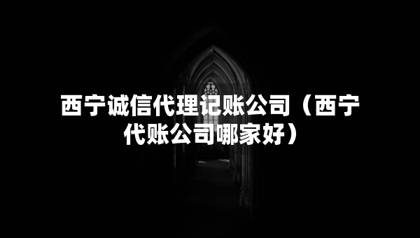 西寧誠信代理記賬公司（西寧代賬公司哪家好）