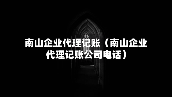 南山企業(yè)代理記賬（南山企業(yè)代理記賬公司電話）