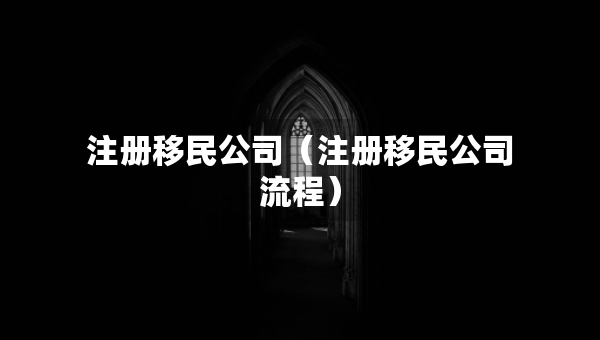 注冊移民公司（注冊移民公司流程）