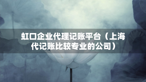 虹口企業(yè)代理記賬平臺(tái)（上海代記賬比較專業(yè)的公司）