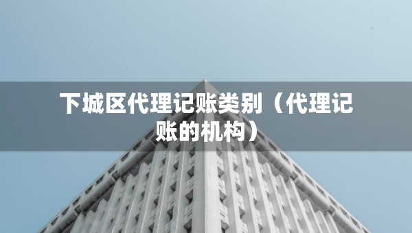 下城區(qū)代理記賬類別（代理記賬的機構(gòu)）