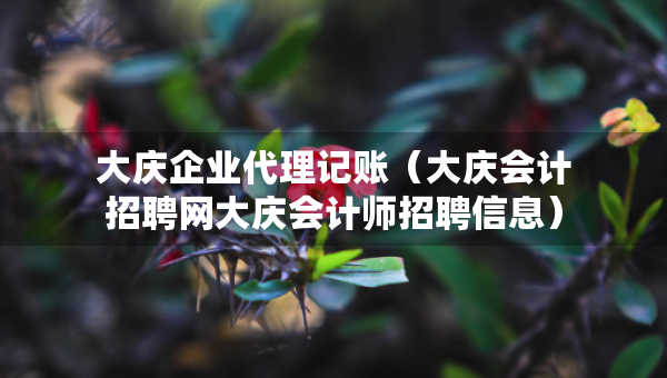 大慶企業(yè)代理記賬（大慶會(huì)計(jì)招聘網(wǎng)大慶會(huì)計(jì)師招聘信息）