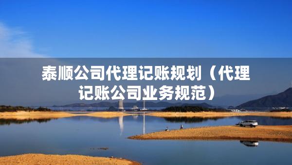 泰順公司代理記賬規(guī)劃（代理記賬公司業(yè)務(wù)規(guī)范）