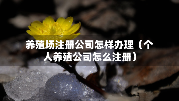 養(yǎng)殖場注冊公司怎樣辦理（個人養(yǎng)殖公司怎么注冊）