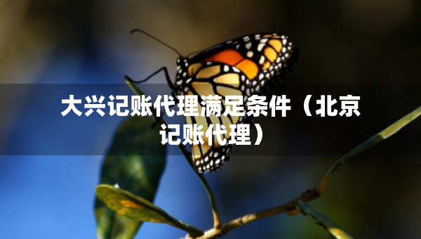 大興記賬代理滿足條件（北京記賬代理）