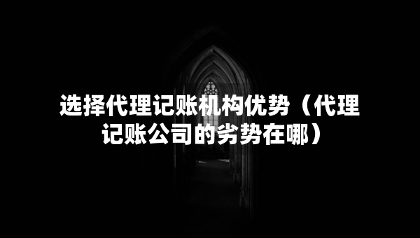 選擇代理記賬機(jī)構(gòu)優(yōu)勢(shì)（代理記賬公司的劣勢(shì)在哪）