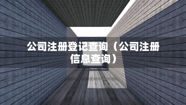 公司注冊登記查詢（公司注冊信息查詢）