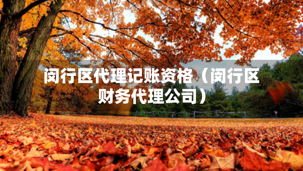 閔行區(qū)代理記賬資格（閔行區(qū)財務代理公司）