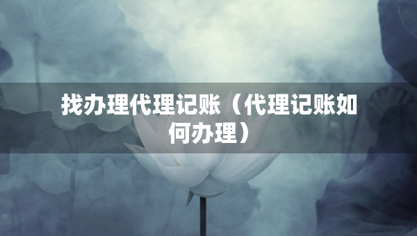 找辦理代理記賬（代理記賬如何辦理）