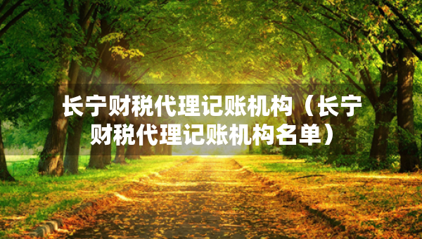 長(zhǎng)寧財(cái)稅代理記賬機(jī)構(gòu)（長(zhǎng)寧財(cái)稅代理記賬機(jī)構(gòu)名單）