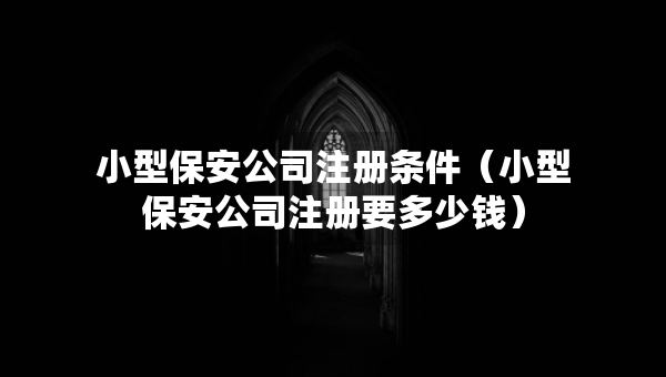 小型保安公司注冊條件（小型保安公司注冊要多少錢）