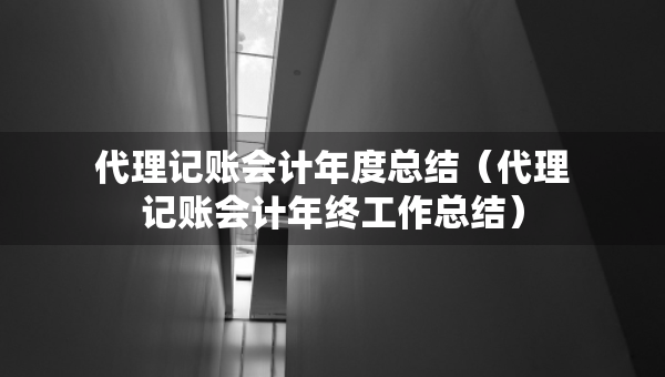 代理記賬會計年度總結（代理記賬會計年終工作總結）