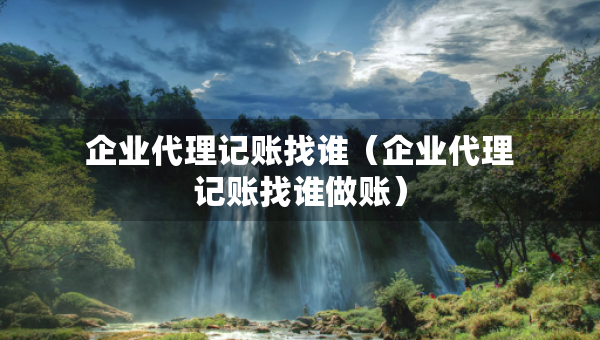 企業(yè)代理記賬找誰（企業(yè)代理記賬找誰做賬）