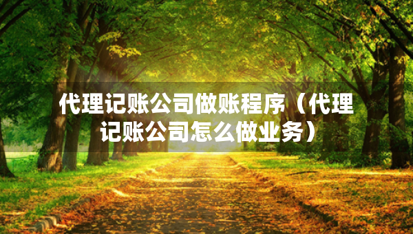 代理記賬公司做賬程序（代理記賬公司怎么做業(yè)務(wù)）