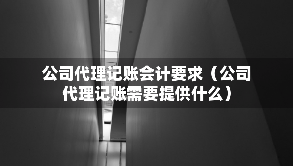 公司代理記賬會計要求（公司代理記賬需要提供什么）