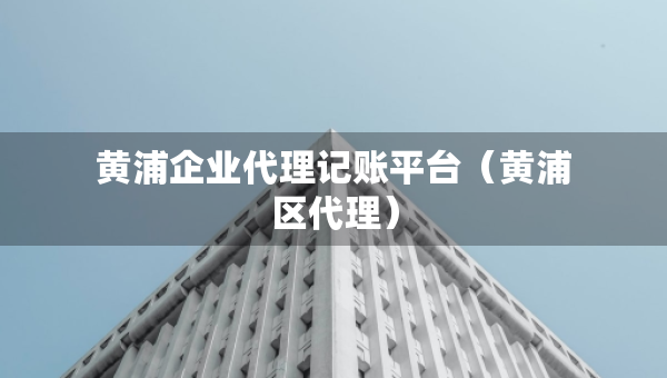 黃浦企業(yè)代理記賬平臺（黃浦區(qū)代理）