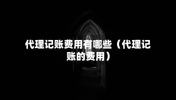 代理記賬費(fèi)用有哪些（代理記賬的費(fèi)用）