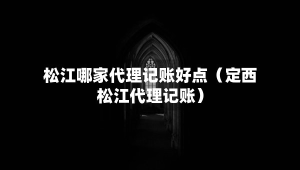 松江哪家代理記賬好點（定西松江代理記賬）