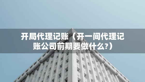 開局代理記賬（開一間代理記賬公司前期要做什么?）