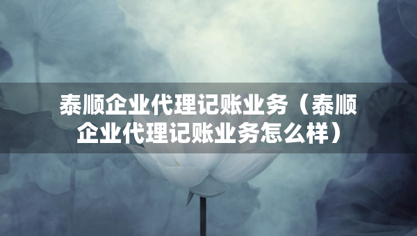 泰順企業(yè)代理記賬業(yè)務(wù)（泰順企業(yè)代理記賬業(yè)務(wù)怎么樣）