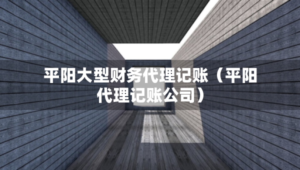 平陽大型財務(wù)代理記賬（平陽代理記賬公司）