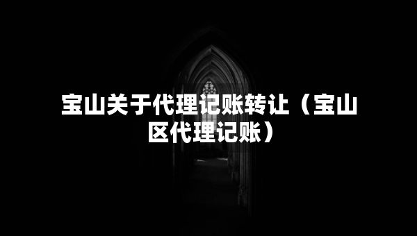 寶山關(guān)于代理記賬轉(zhuǎn)讓（寶山區(qū)代理記賬）