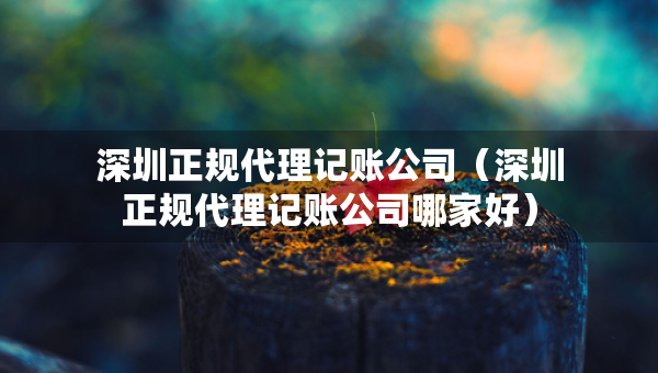 深圳正規(guī)代理記賬公司（深圳正規(guī)代理記賬公司哪家好）