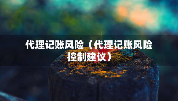 代理記賬風(fēng)險(xiǎn)（代理記賬風(fēng)險(xiǎn)控制建議）