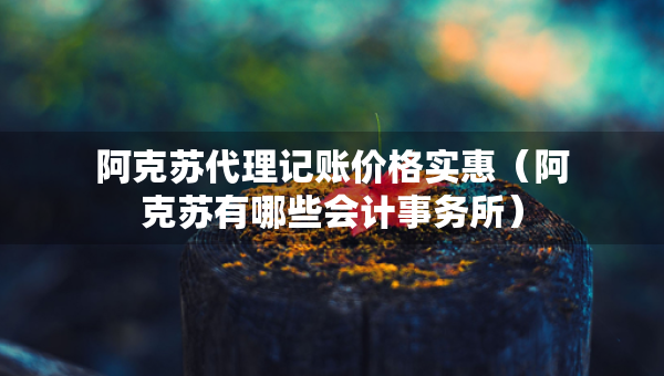 阿克蘇代理記賬價格實惠（阿克蘇有哪些會計事務所）