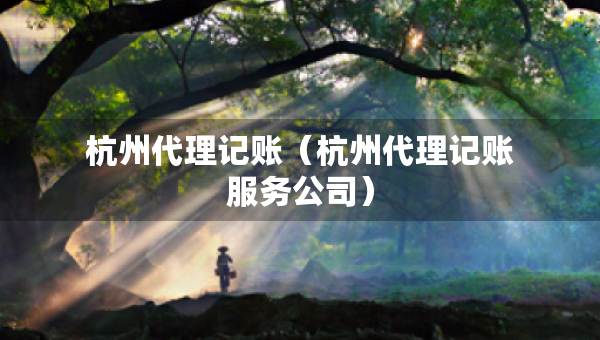 杭州代理記賬（杭州代理記賬服務(wù)公司）