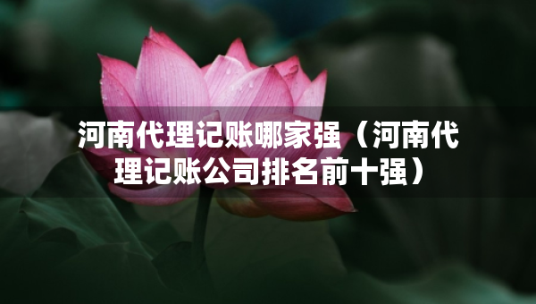 河南代理記賬哪家強(qiáng)（河南代理記賬公司排名前十強(qiáng)）